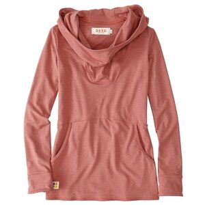 Deso Women's Soft Pink Cowl Neck Hoodie